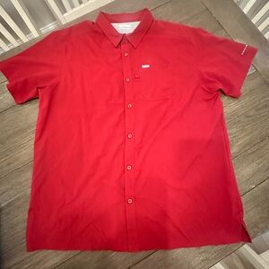 Columbia crimson Men's Short Sleeve Shirt Sz XXL